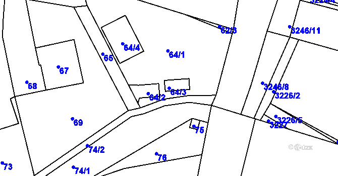 Parcela st. 64/3 v KÚ Podlesí nad Litavkou, Katastrální mapa