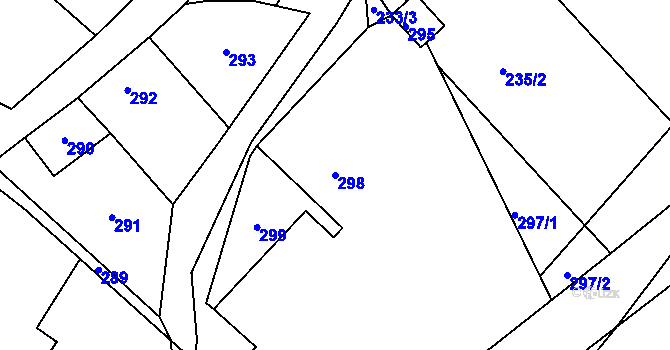 Parcela st. 298 v KÚ Podlesí nad Litavkou, Katastrální mapa