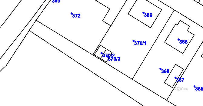 Parcela st. 370/2 v KÚ Podlesí nad Litavkou, Katastrální mapa