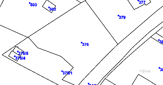Parcela st. 376 v KÚ Podlesí nad Litavkou, Katastrální mapa