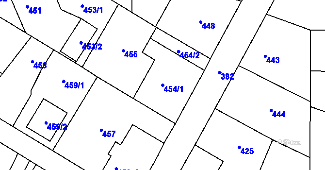Parcela st. 454/1 v KÚ Podlesí nad Litavkou, Katastrální mapa