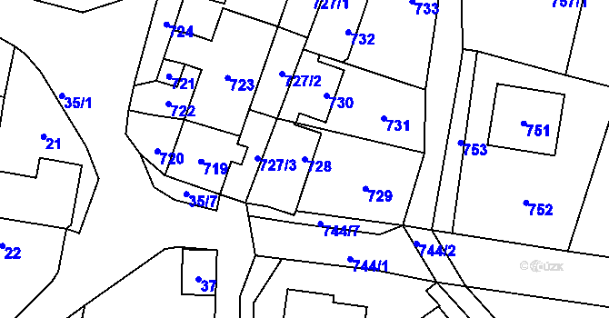 Parcela st. 728 v KÚ Podlesí nad Litavkou, Katastrální mapa