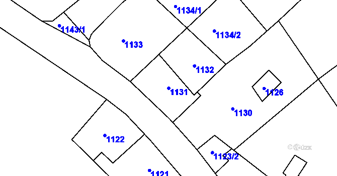 Parcela st. 1131 v KÚ Podlesí nad Litavkou, Katastrální mapa