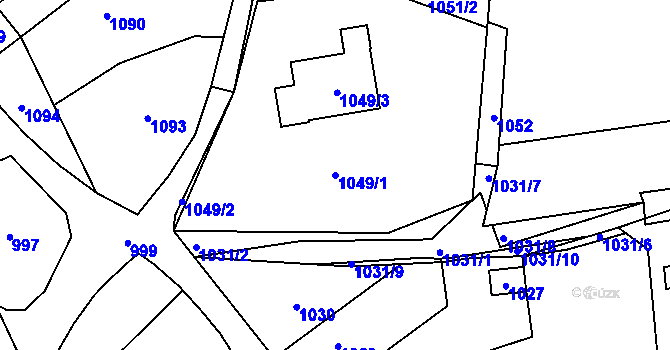 Parcela st. 1049/1 v KÚ Podlesí nad Litavkou, Katastrální mapa