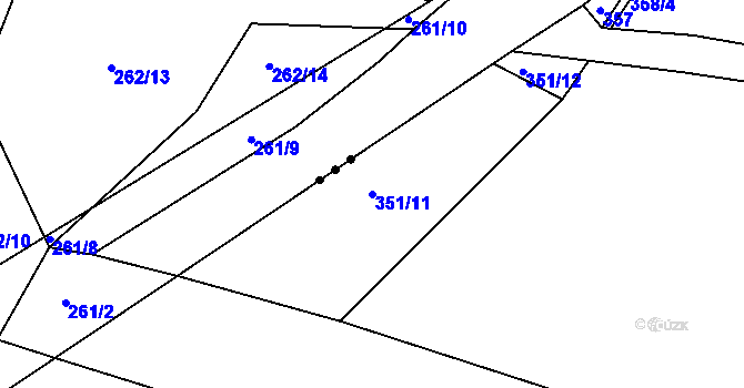 Parcela st. 351/11 v KÚ Podlesí nad Litavkou, Katastrální mapa