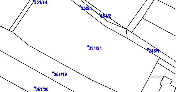 Parcela st. 351/21 v KÚ Podlesí nad Litavkou, Katastrální mapa