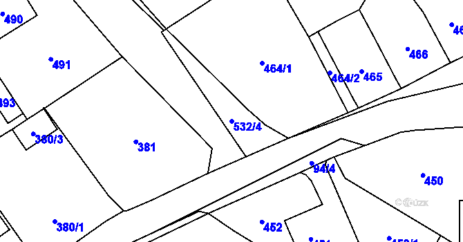Parcela st. 532/4 v KÚ Podlesí nad Litavkou, Katastrální mapa