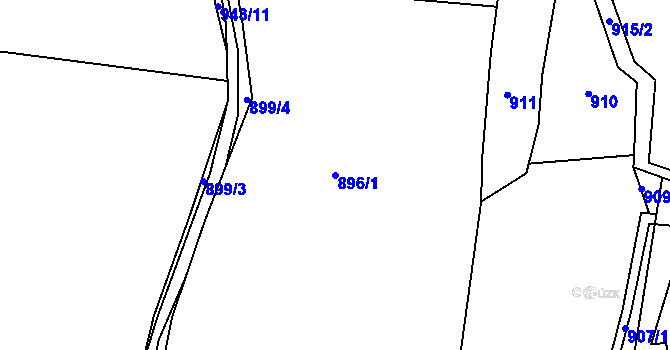 Parcela st. 896/1 v KÚ Podlesí nad Litavkou, Katastrální mapa