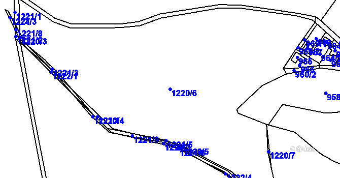 Parcela st. 1220/6 v KÚ Podlesí nad Litavkou, Katastrální mapa