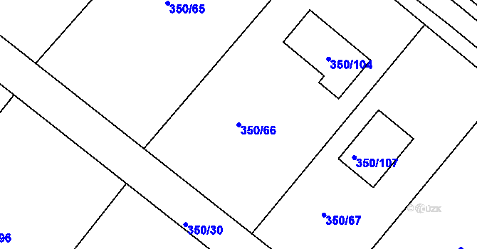 Parcela st. 350/66 v KÚ Podlesí nad Litavkou, Katastrální mapa