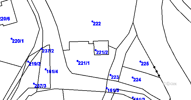 Parcela st. 221/2 v KÚ Podlesí nad Litavkou, Katastrální mapa