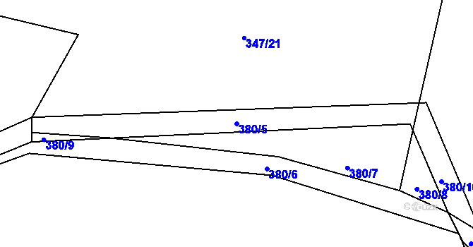 Parcela st. 380/5 v KÚ Němčí, Katastrální mapa