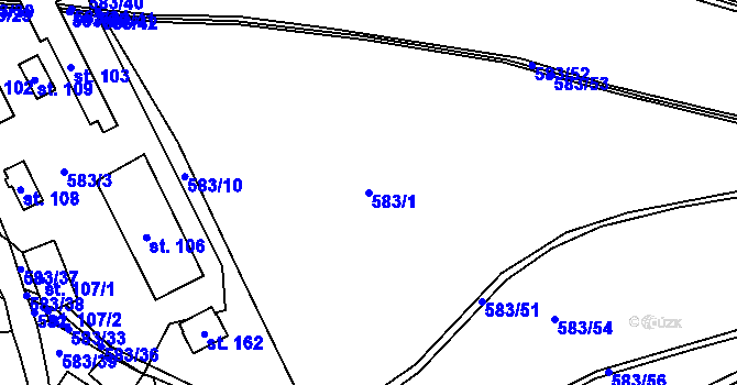 Parcela st. 583/1 v KÚ Turov, Katastrální mapa