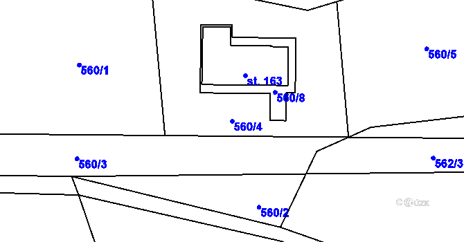 Parcela st. 560/4 v KÚ Turov, Katastrální mapa