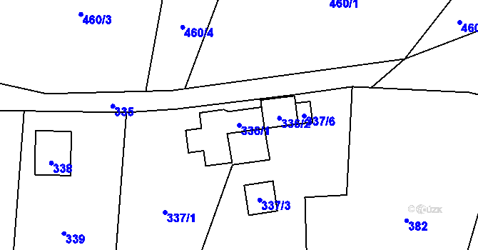 Parcela st. 336/1 v KÚ Brňov, Katastrální mapa