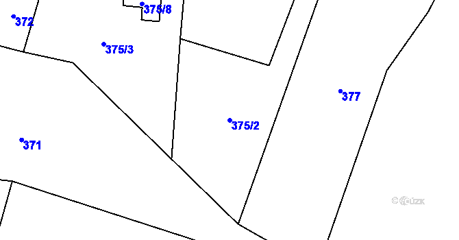 Parcela st. 375/2 v KÚ Brňov, Katastrální mapa