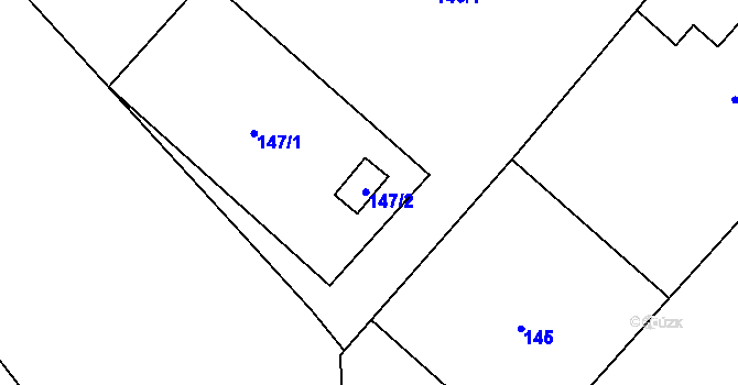 Parcela st. 147/2 v KÚ Brňov, Katastrální mapa