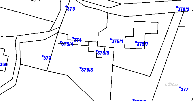 Parcela st. 375/8 v KÚ Brňov, Katastrální mapa