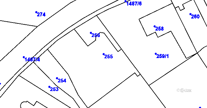 Parcela st. 255 v KÚ Křivé, Katastrální mapa