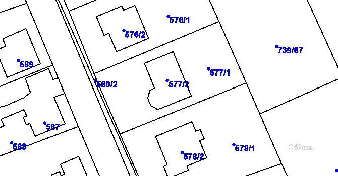Parcela st. 577 v KÚ Křivé, Katastrální mapa