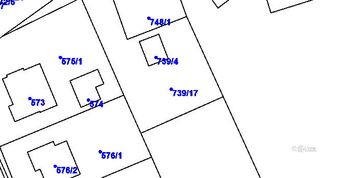 Parcela st. 739/17 v KÚ Křivé, Katastrální mapa