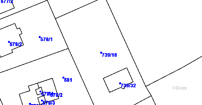 Parcela st. 739/18 v KÚ Křivé, Katastrální mapa