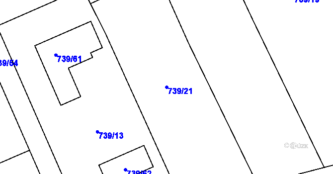 Parcela st. 739/21 v KÚ Křivé, Katastrální mapa