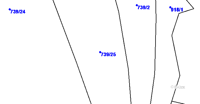 Parcela st. 739/25 v KÚ Křivé, Katastrální mapa