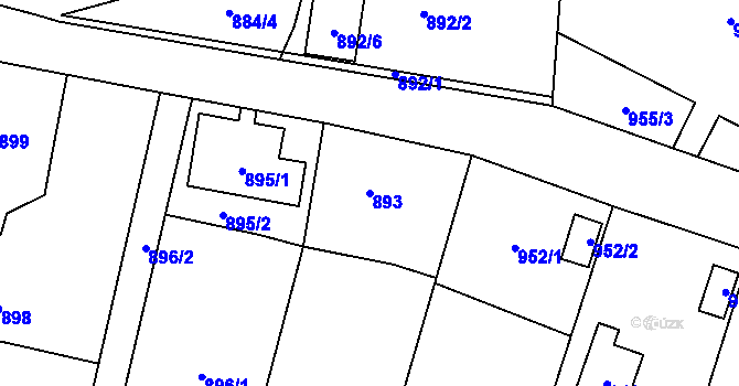 Parcela st. 893 v KÚ Křivé, Katastrální mapa