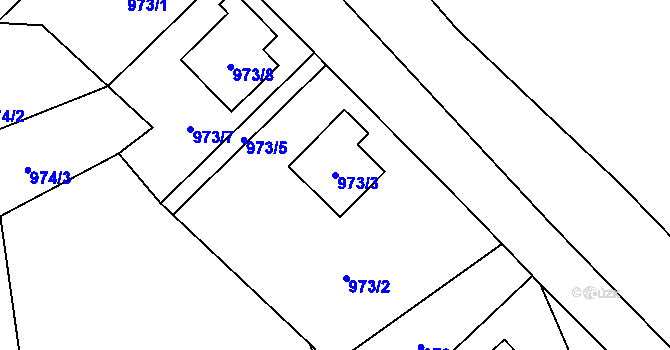Parcela st. 973/3 v KÚ Křivé, Katastrální mapa