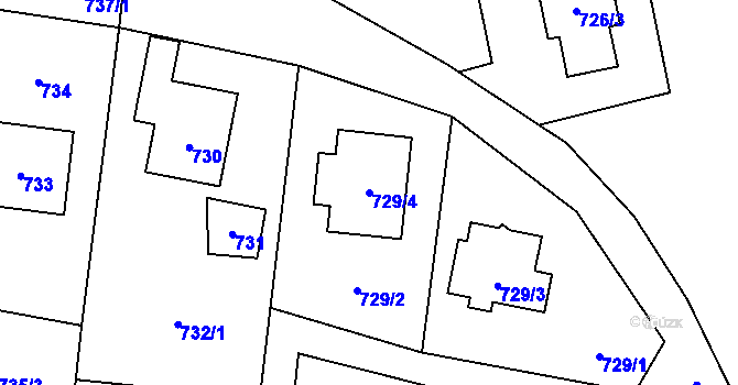 Parcela st. 729/4 v KÚ Křivé, Katastrální mapa