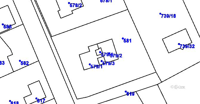 Parcela st. 579/4 v KÚ Křivé, Katastrální mapa