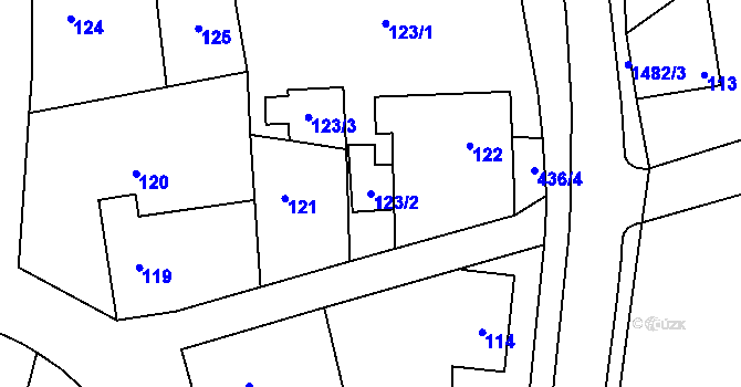 Parcela st. 123/2 v KÚ Křivé, Katastrální mapa