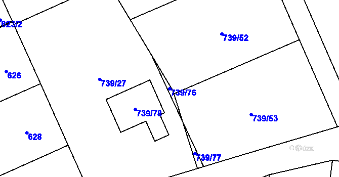 Parcela st. 739/76 v KÚ Křivé, Katastrální mapa