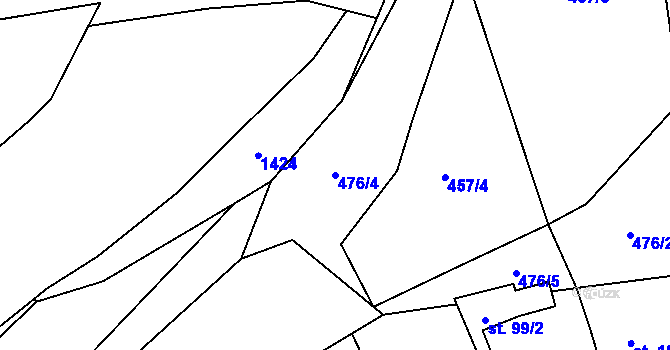 Parcela st. 476/4 v KÚ Podlešín, Katastrální mapa