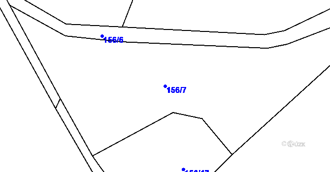 Parcela st. 156/7 v KÚ Podluhy, Katastrální mapa