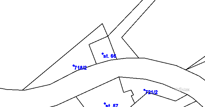 Parcela st. 66 v KÚ Podmokly u Sušice, Katastrální mapa