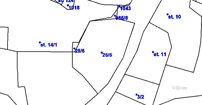 Parcela st. 25 v KÚ Podmokly u Sušice, Katastrální mapa