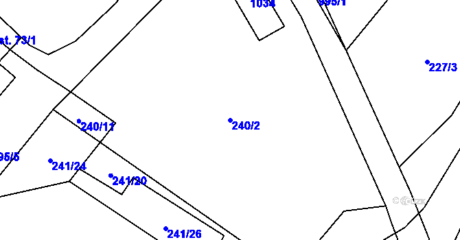 Parcela st. 240/2 v KÚ Podmokly u Sušice, Katastrální mapa