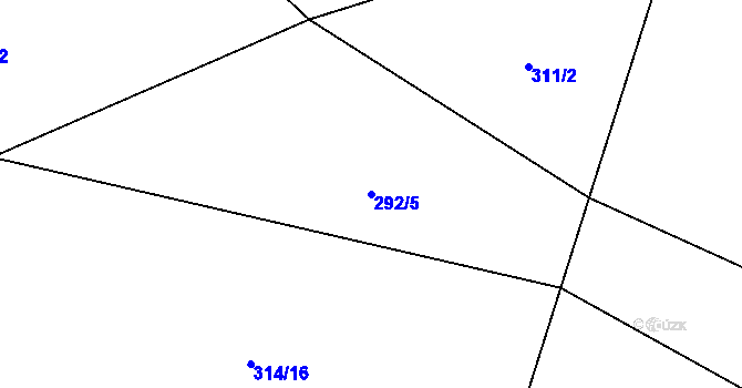 Parcela st. 292/5 v KÚ Podmokly u Sušice, Katastrální mapa