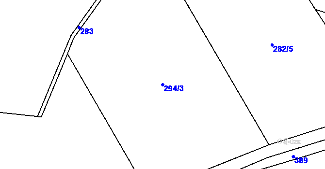 Parcela st. 294/3 v KÚ Podmokly u Sušice, Katastrální mapa