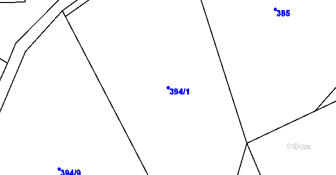 Parcela st. 394/1 v KÚ Podmokly u Sušice, Katastrální mapa