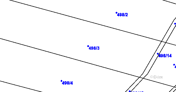 Parcela st. 498/3 v KÚ Podmokly u Sušice, Katastrální mapa