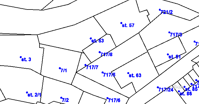 Parcela st. 717/8 v KÚ Podmokly u Sušice, Katastrální mapa