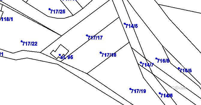 Parcela st. 717/18 v KÚ Podmokly u Sušice, Katastrální mapa