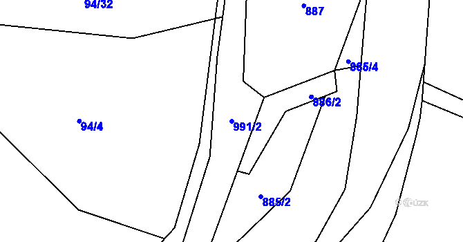 Parcela st. 991/2 v KÚ Podmokly u Sušice, Katastrální mapa