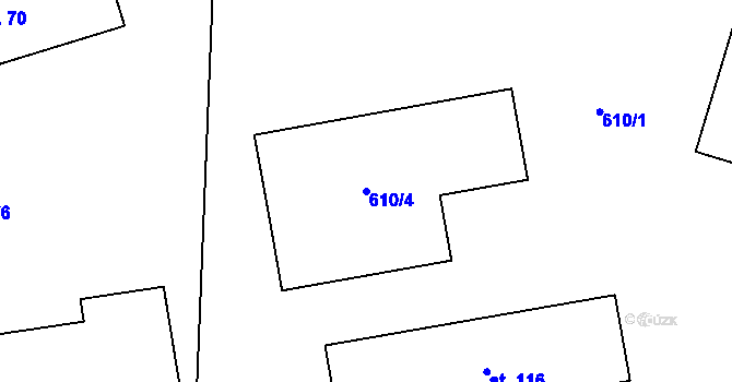 Parcela st. 610/4 v KÚ Podmokly u Sušice, Katastrální mapa