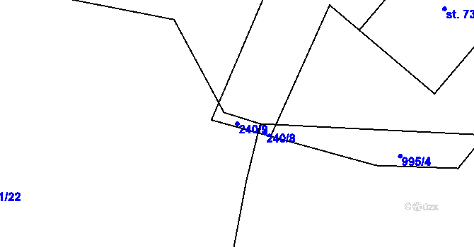Parcela st. 240/9 v KÚ Podmokly u Sušice, Katastrální mapa