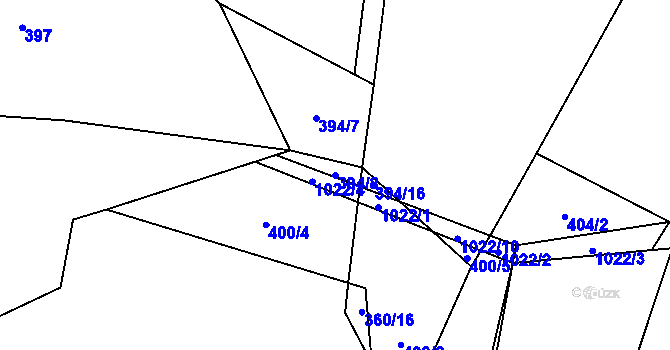 Parcela st. 394/8 v KÚ Podmokly u Sušice, Katastrální mapa