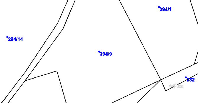 Parcela st. 394/9 v KÚ Podmokly u Sušice, Katastrální mapa